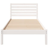 Bed Frame with Headboard White 100 x 210 cm Solid Pine Wood 872309