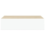 Wall Drawer Shelves 2 pcs Oak and White 40x23.5x10cm MDF 330250