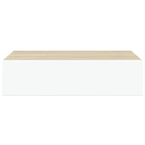 Wall Drawer Shelves 2 pcs Oak and White 40x23.5x10cm MDF 330250