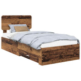 Bed Frame with Headboard Old Wood 90 x 190 cm Engineered Wood 3412434