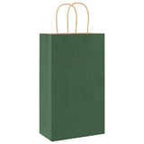 Paper Bags 250 pcs with Handles Green 21x11x36 cm 4101729