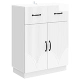Sideboard High Gloss White 66 x 34.5 x 87 cm Engineered Wood 895329