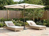 Garden Parasol 270 x 270 cm Polyester Rectangular Cream 42036186