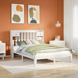 Bookcase Bed without Mattress White 140x190cm Solid Wood Pine 3322594