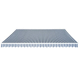 Folding Awning Manual-Operated 500 cm Blue and White 42154