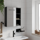 Bathroom Mirror Cabinet with LED Light Black 45x13x52 cm 357967