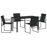 Garden Dining Set 5 pcs Black Powder-Coated Steel 3379342