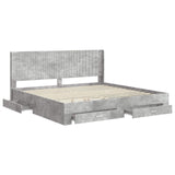 Bed Frame with Storage and Headboard Concrete Grey 3414076