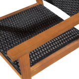 5 Piece Outdoor Dining Set Poly Rattan Black and Brown 44075