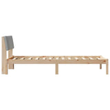 Bed frame Brown and light grey 90 x 200 cm Solid pine wood 878704