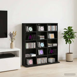 CD Cabinet Black Oak 96 x 23.5 x 97.5 cm Engineered Wood 8012667