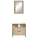 Bathroom Furniture Set with Shelf 2 pcs Brown Engineered wood 3345132