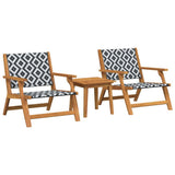 Garden Chairs with Table 3 pcs Black and White 3214436