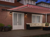 Retractable Awning Red and white 500 x 300 cm Fabric 3331266