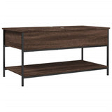 Coffee Table Brown Oak 100x50x50 cm Engineered Wood and Metal 845350