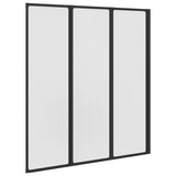 Shower Screen Folding Black 132 x 2 x 140 cm Aluminium 42009755
