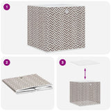 Foldable Storage Boxes 10 pcs Brown 32x32x32 cm Non-woven Fabric 4018986