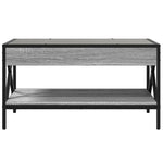 ZNTS Coffee Table with Infinity LED Grey Sonoma 70x50x38 cm 847705