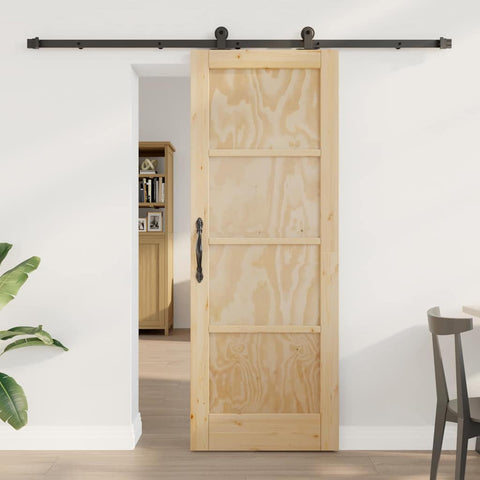 Sliding Door Manual ORKDAL Natural and black 73.5 x 198.5 cm 3333466