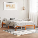 Bed Frame without Mattress Wax Brown 140x200 cm Solid Wood Pine 844857