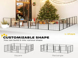 12-Panel Solid Dog Playpen with Doors, for Medium Dogs, 80cm High, Black T3398P349748