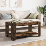 Coffee Table with LED Smoked Oak 93x53x45 cm Engineered Wood 847557
