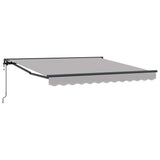 Retractable Awning Light Grey 300 x 250 cm Polyester and Metal 3330104