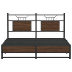 Bed Frame without Mattress Brown Oak 140x190 cm Engineered Wood 4107016