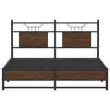 Bed Frame without Mattress Brown Oak 140x190 cm Engineered Wood 4107016