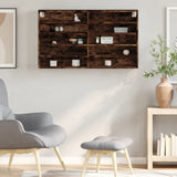 Vitrine Cabinet Smoked Oak 100x15x58 cm Engineered Wood 847930