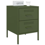 Bedside Cabinet Olive Green 36x39x50.5 cm Steel 842930
