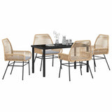 Garden Dining Set with Cushion 5 pcs Brown Poly Rattan 3380878