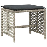 17 Piece Garden Dining Set with Cushions Light Grey Poly Rattan 3210827