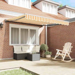Retractable Awning Manual Yellow and White 300x250 cm Fabric 3329927