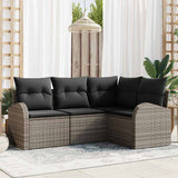 Garden Sofa Set Grey Poly Rattan 3346019