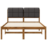 Bed Frame with Upholstered Headboard Natural and Dark Grey 3425355