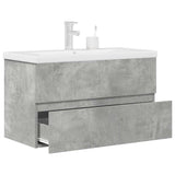 2 Piece Bathroom Furniture Set Concrete Grey Engineered Wood 3324915