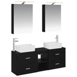 Bathroom Furniture Set 5 pcs Black Oak 3406832