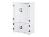 Accent Floor Storage Cabinet Kitchen Cupboard with Adjustable Shelves and 2 Lower Doors, White T3398P341252