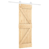 Sliding Door with Hardware Set 70x210 cm Solid Wood Pine 3203211