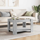 Coffee Table with LED Concrete Grey 73x53x45 cm Engineered Wood 847549