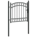 Fence Gate with Lock Grey 100 x 100 cm Powder-coated steel 42008972