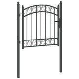 Fence Gate with Lock Grey 100 x 100 cm Powder-coated steel 42008972