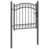 Fence Gate EMMEN 100 x 100 cm Powder-coated steel Grey Lockable 42008972