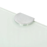 Corner Shelves 2 pcs with Chrome Supports Glass White 35x35 cm 3051599