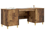 Desk with Shelf Old Wood 142.5 x 50 x 75 cm Engineered Wood 3414601