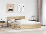 Bed Frame with Drawer Sonoma Oak 140 x 200 cm Engineer Wood 3410702
