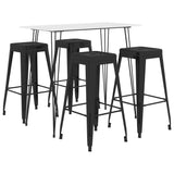 5 Piece Bar Set White and Black 3057401