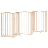 Dog Gate with Door Foldable 12 Panels 600 cm Poplar Wood 3155589