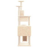Cat Tree with Sisal Scratching Posts Cream 168 cm 171699